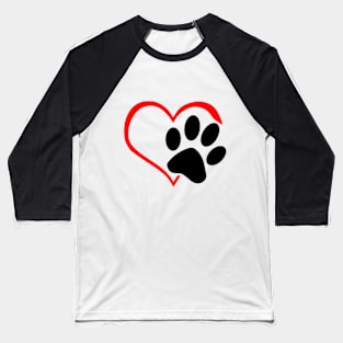 Paw and Love | Valentine's day Baseball T-Shirt